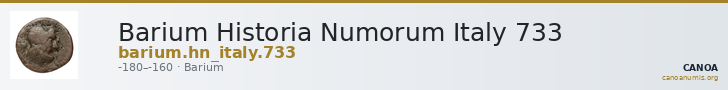 Barium Historia Numorum Italy 733 — CANOA