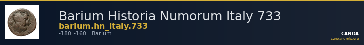 Barium Historia Numorum Italy 733 — CANOA