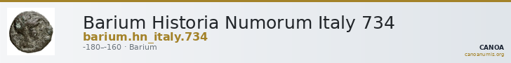 Barium Historia Numorum Italy 734 — CANOA