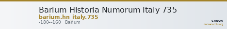 Barium Historia Numorum Italy 735 — CANOA