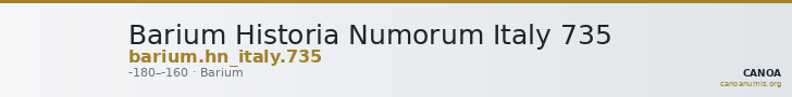 Barium Historia Numorum Italy 735 — CANOA