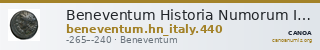 Beneventum Historia Numorum Italy 440 — CANOA