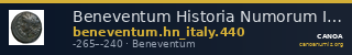 Beneventum Historia Numorum Italy 440 — CANOA