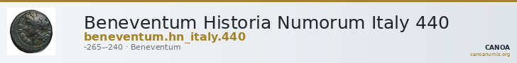 Beneventum Historia Numorum Italy 440 — CANOA