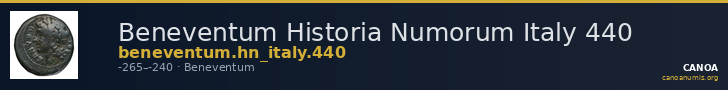 Beneventum Historia Numorum Italy 440 — CANOA