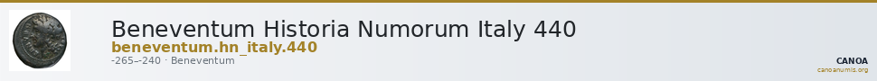 Beneventum Historia Numorum Italy 440 — CANOA