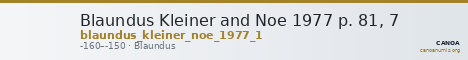 Blaundus Kleiner and Noe 1977 p. 81, 7 — CANOA