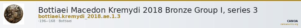 Bottiaei Macedon Kremydi 2018 Bronze Group I, series 3 — CANOA