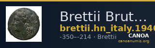 Brettii Bruttium Historia Numorum Italy 1940 — CANOA