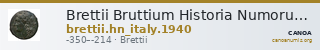 Brettii Bruttium Historia Numorum Italy 1940 — CANOA