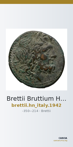 Brettii Bruttium Historia Numorum Italy 1942 — CANOA