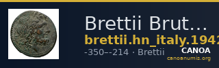 Brettii Bruttium Historia Numorum Italy 1942 — CANOA