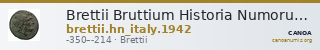 Brettii Bruttium Historia Numorum Italy 1942 — CANOA