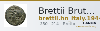Brettii Bruttium Historia Numorum Italy 1944 — CANOA