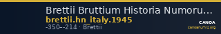 Brettii Bruttium Historia Numorum Italy 1945 — CANOA