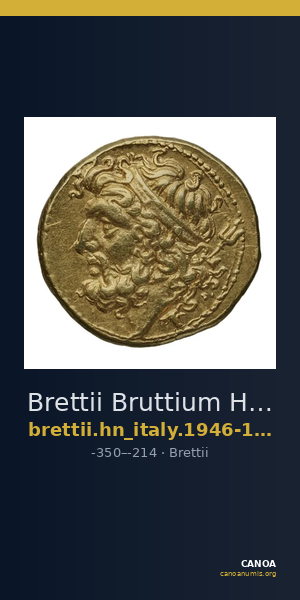 Brettii Bruttium Historia Numorum Italy 1946-1951 — CANOA