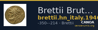 Brettii Bruttium Historia Numorum Italy 1946-1951 — CANOA