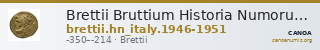 Brettii Bruttium Historia Numorum Italy 1946-1951 — CANOA