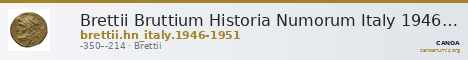 Brettii Bruttium Historia Numorum Italy 1946-1951 — CANOA