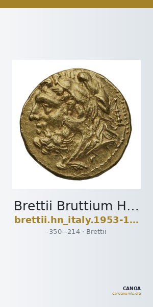 Brettii Bruttium Historia Numorum Italy 1953-1957 — CANOA