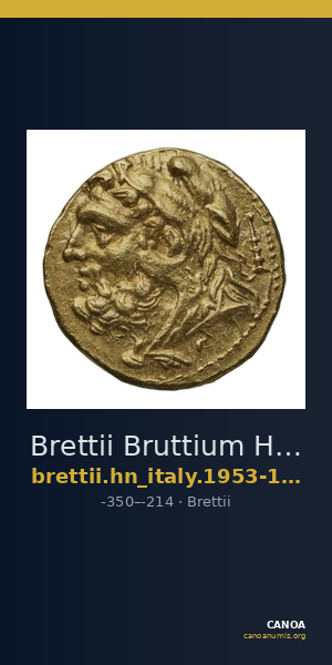 Brettii Bruttium Historia Numorum Italy 1953-1957 — CANOA