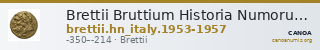 Brettii Bruttium Historia Numorum Italy 1953-1957 — CANOA