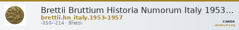Brettii Bruttium Historia Numorum Italy 1953-1957 — CANOA