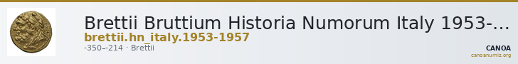 Brettii Bruttium Historia Numorum Italy 1953-1957 — CANOA