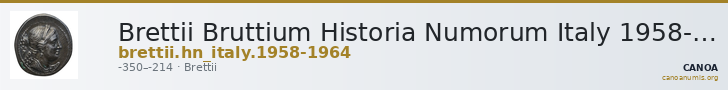 Brettii Bruttium Historia Numorum Italy 1958-1964 — CANOA