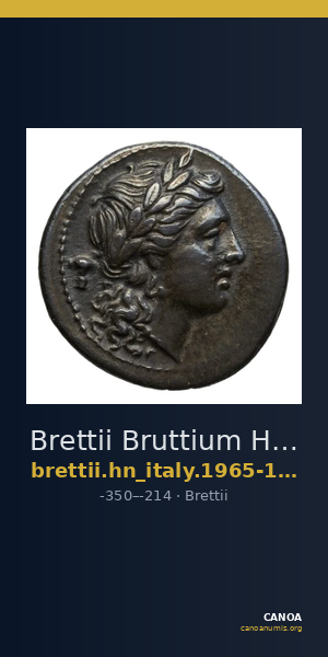 Brettii Bruttium Historia Numorum Italy 1965-1968 — CANOA
