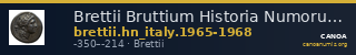 Brettii Bruttium Historia Numorum Italy 1965-1968 — CANOA