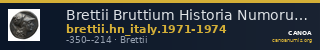 Brettii Bruttium Historia Numorum Italy 1971-1974 — CANOA