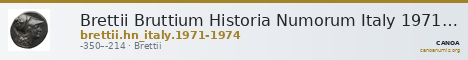 Brettii Bruttium Historia Numorum Italy 1971-1974 — CANOA
