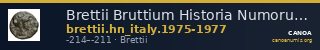 Brettii Bruttium Historia Numorum Italy 1975-1977 — CANOA