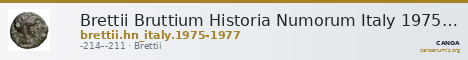 Brettii Bruttium Historia Numorum Italy 1975-1977 — CANOA