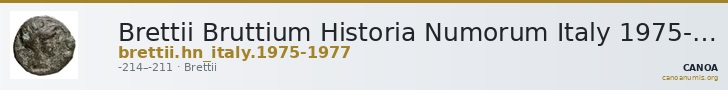 Brettii Bruttium Historia Numorum Italy 1975-1977 — CANOA