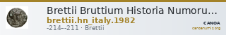 Brettii Bruttium Historia Numorum Italy 1982 — CANOA