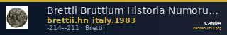 Brettii Bruttium Historia Numorum Italy 1983 — CANOA