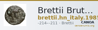 Brettii Bruttium Historia Numorum Italy 1985 — CANOA