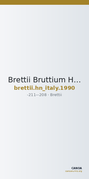 Brettii Bruttium Historia Numorum Italy 1990 — CANOA