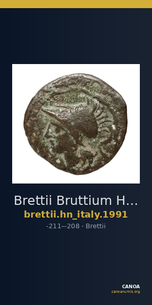 Brettii Bruttium Historia Numorum Italy 1991 — CANOA