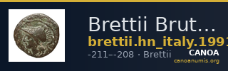 Brettii Bruttium Historia Numorum Italy 1991 — CANOA