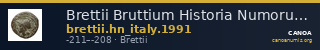 Brettii Bruttium Historia Numorum Italy 1991 — CANOA
