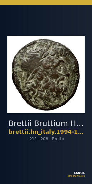 Brettii Bruttium Historia Numorum Italy 1994-1996 — CANOA