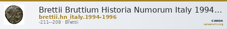 Brettii Bruttium Historia Numorum Italy 1994-1996 — CANOA