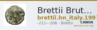 Brettii Bruttium Historia Numorum Italy 1997 — CANOA
