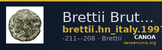 Brettii Bruttium Historia Numorum Italy 1997 — CANOA