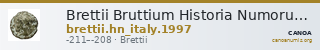 Brettii Bruttium Historia Numorum Italy 1997 — CANOA