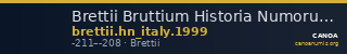 Brettii Bruttium Historia Numorum Italy 1999 — CANOA