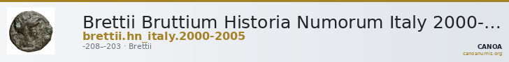 Brettii Bruttium Historia Numorum Italy 2000-2005 — CANOA